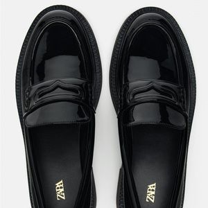 Zara leather penny loafers